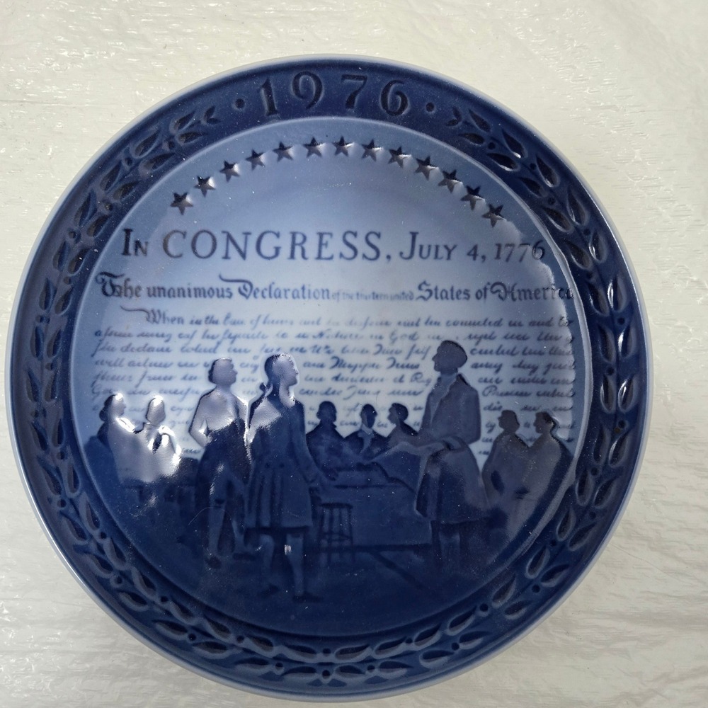 Royal Copenhagen 1976 US Bicentenary Declaration of Independence Plate Denmark